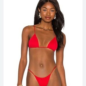 Revolve House Of Harlow Red Swim Bikini Top Sz S‎